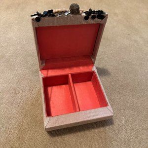 Beautiful Anthropologie beaded and embroidered jewelry box.